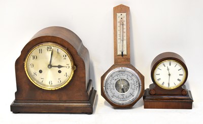 Lot 155 - A 1920s mantel clock, the dial set with Arabic...