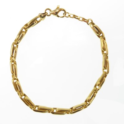 Lot 1109 - A 9ct gold double link bracelet, length 19cm,...