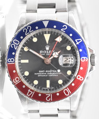 Lot 603 - ROLEX; a 1970s Oyster Perpetual GMT-Master...