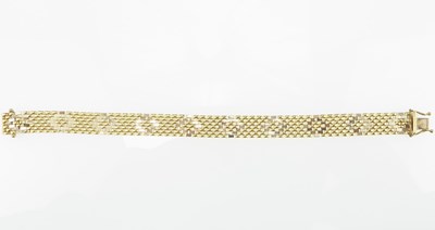 Lot 1117 - A modern 9ct gold chainmail bracelet with...