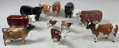 Lot 218 - BESWICK; a group of eleven cattle, to include...