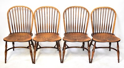 Lot 36 - Four modern Windsor chairs, with spindle backs...