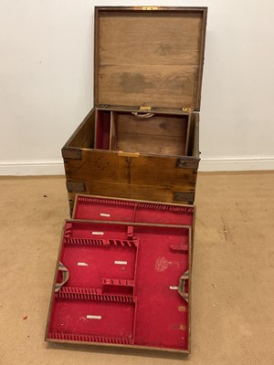 Lot 481 - A 19th century oak silver chest with forged...