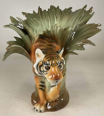 Lot 155 - FRANZ PORCELAIN; a tiger vase, height 34cm,...