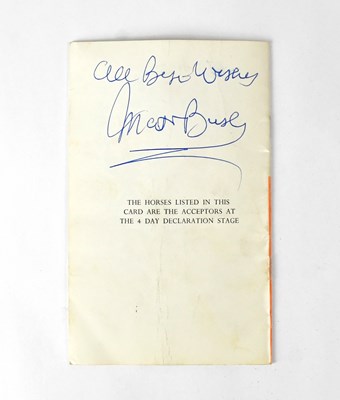 Lot 813 - SIR MATT BUSBY; a Race Card for Liverpool 30th...