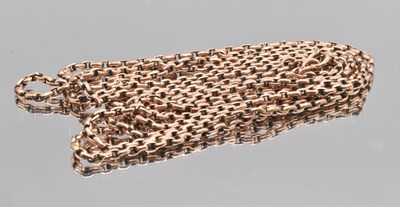 Lot 531 - A 9ct rose gold long guard, approx 146cm,...