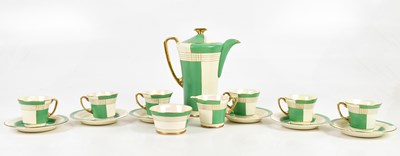 Lot 1721 - CROWN DEVON; an Art Deco six setting coffee...