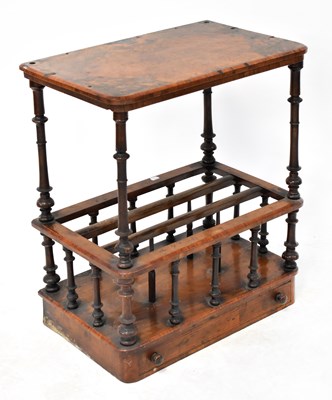 Lot 96 - A Victorian burr walnut Canterbury whatnot for...