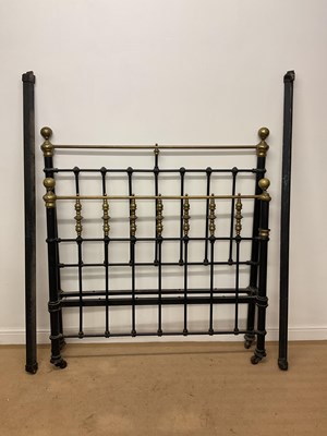 Lot 714 - A 19th century cast iron and brass bedstead on...