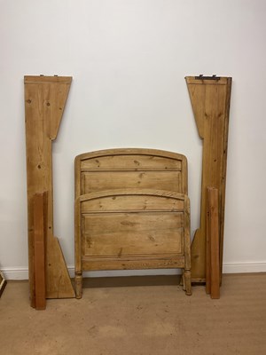 Lot 783 - A single pine bed, height 122cm, width 98cm,...