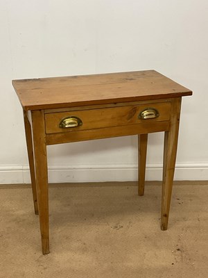 Lot 781 - A pine side table with single drawer, height...