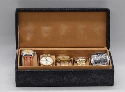 Lot 614 - BULOVA; a gentleman's stainless steel...