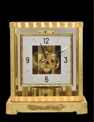 Lot 448 - JAEGER-LECOULTRE; a burnished brass Atmos...