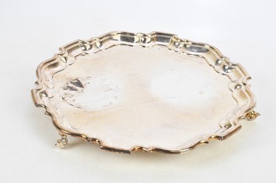 Lot 1171 - VINERS; a George V hallmarked silver salver...