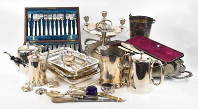 Lot 1003 - A selection of assorted silver plate including...