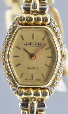 Lot 605 - JAEGER; a lady's 18ct yellow gold diamond set...