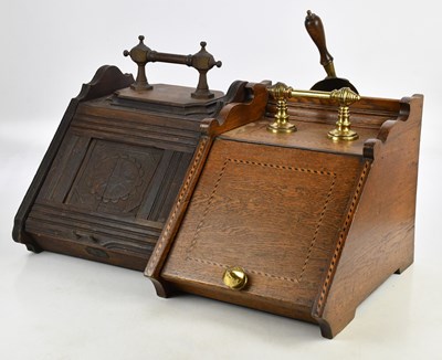 Lot 2199 - Two Victorian coal scuttles including an...
