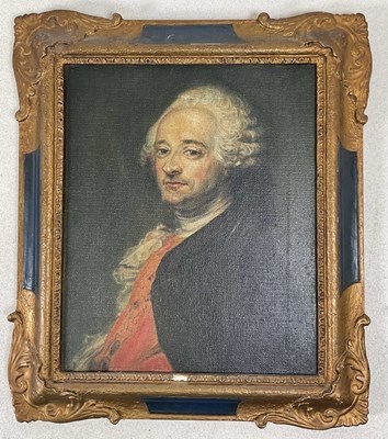 Lot 324 - A decorative portrait of a gentleman, print on...