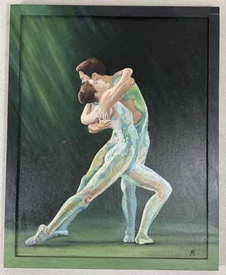 Lot 315 - TONY FRYARS; oil on board, 'Amores', Darcy...
