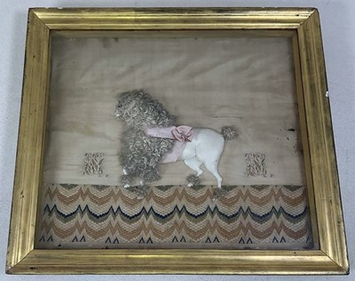Lot 156 - A George III silk work and embroidered raised...