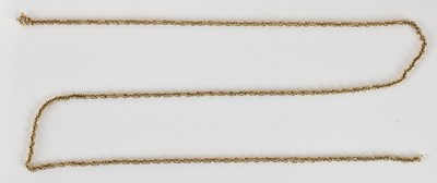 Lot 1381 - A 9ct gold rope twist necklace with ring clasp,...