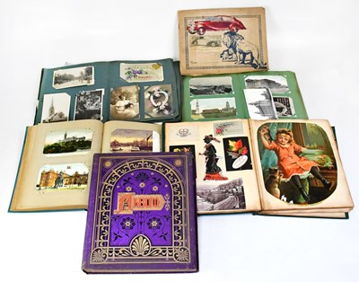 Lot 540 - Six postcard and scraps albums, with cards to...