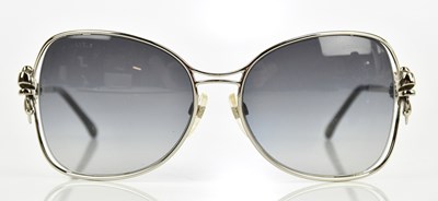 Lot 688 - CHANEL; a pair of silver tone hardware and...