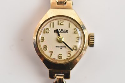 Lot 591 - ROAMER; a lady's vintage 9ct yellow gold...
