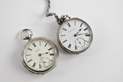 Lot 527 - Two late 19th century silver key wind open...