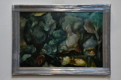 Lot 1855 - HAROLD HITCHCOCK; oil on board, 'The Forest...
