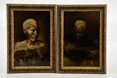 Lot 1585 - SHERWIN COTTON; a pair of 19th century tiles...