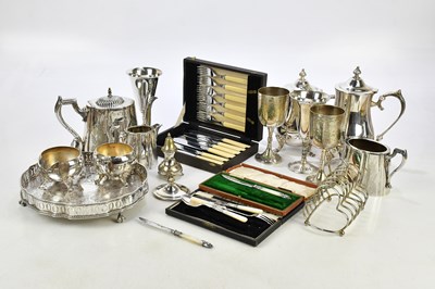 Lot 1017 - A collection of assorted silver plated items...