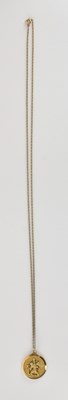 Lot 1408 - A 9ct gold St Christopher pendant, on a 9ct...