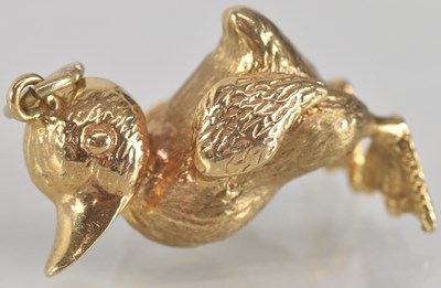Lot 1414 - A 9ct gold necklace pendant in the form of a...