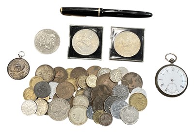 Lot 335 - A silver cased open face pocket watch, the...