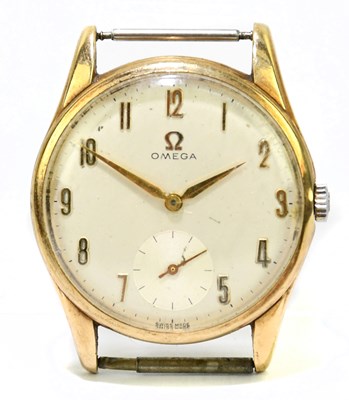 Lot 1677 - OMEGA; a gentleman's 9ct gold cased wristwatch,...