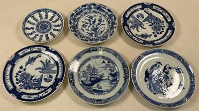 Lot 23 - Six 19th century Chinese blue and white...