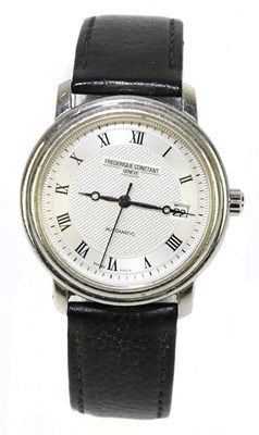 Lot 1725 - FREDERIQUE CONSTANT; a gentleman's stainless...