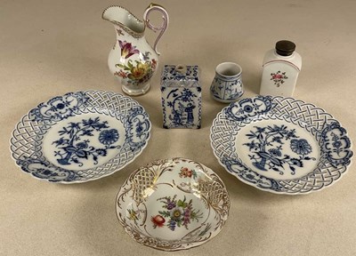 Lot 226 - DRESDEN; a floral decorated jug and similarly...