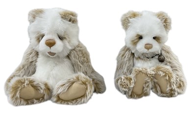 Lot 606 - CHARLIE BEARS: two white and brown plush...