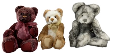 Lot 610 - CHARLIE BEARS; a group of three plush stuffed...