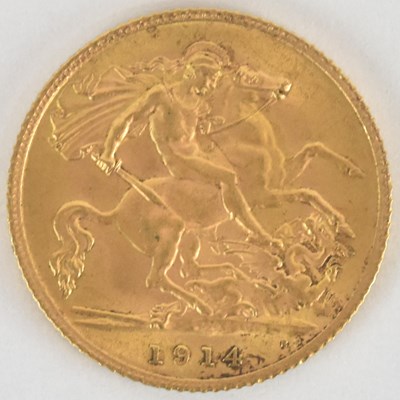 Lot 1696 - A George V half sovereign, 1914.
