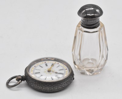 Lot 637 - A 935 grade silver fob watch, with Roman...