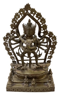 Lot 805 - A modern Indian bronze figure of Shiva, on...