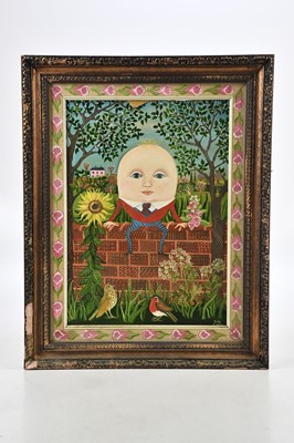 Lot 1871 - KATE COLLINS; oil on board, 'Humpty Dumpty',...