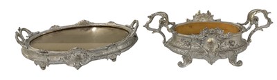 Lot 579 - An early 20th century pewter oval twin handled...