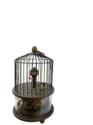 Lot 142 - A reproduction bird cage automaton mantel...