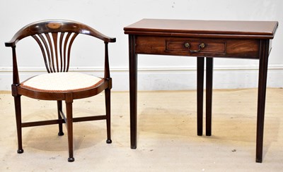 Lot 2176 - An Edwardian mahogany corner chair together...