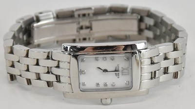 Lot 1484 - LONGINES; a lady's stainless steel 'Dolce Vita'...