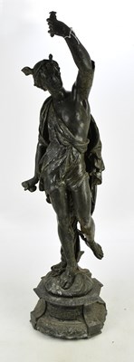 Lot 2383 - A large bronzed spelter figure modelled as...